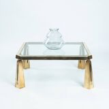 Peter Ghyczy square coffeetable brass glass table, the netherlands
