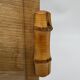 Wood and bamboo vintage plateau, glass, 1960