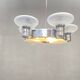 Art Deco Chrome Chandelier with Glass Bowl Shades