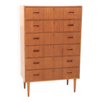 Scandinavian "tallboy" chest of drawers in teak, Sweden, 1950