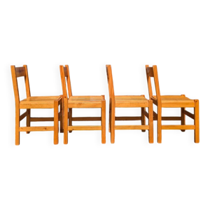 4 chaises en pin massif - arcs