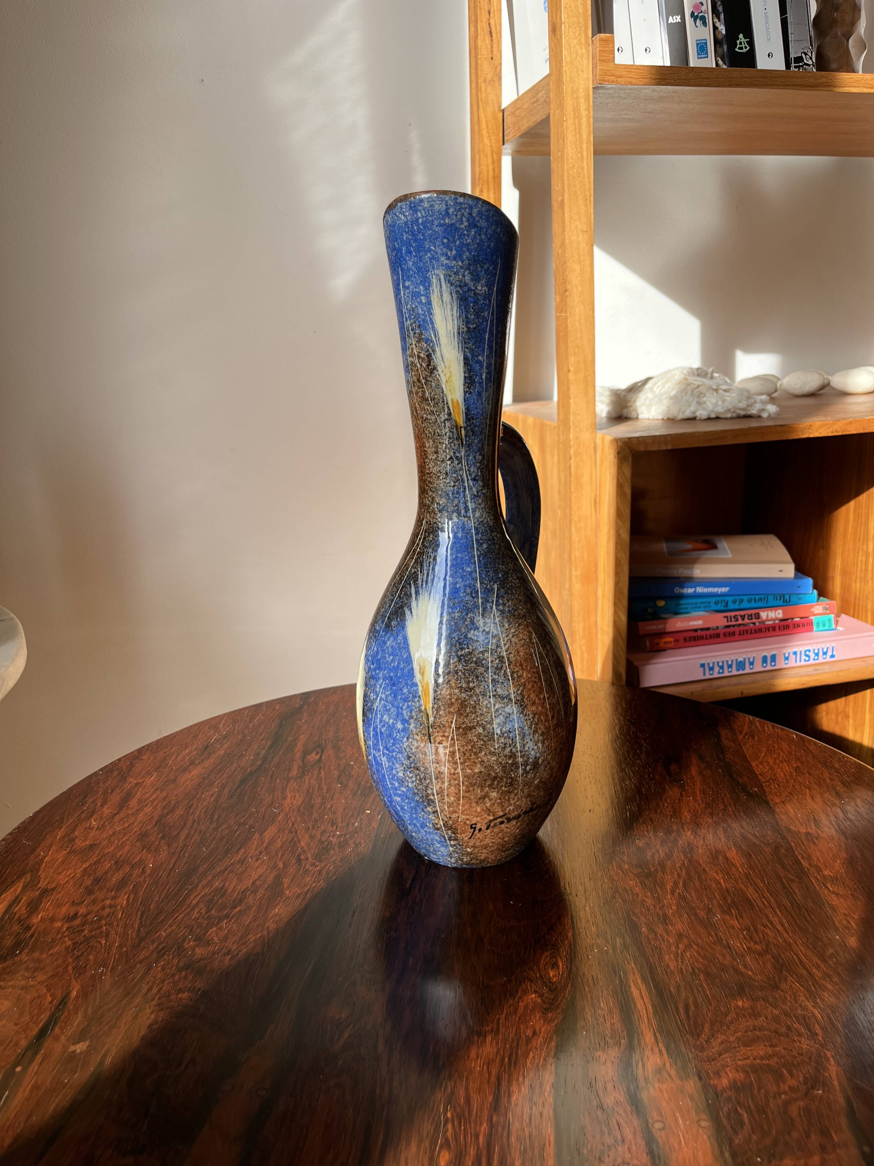 Vintage Biot vase from the 1950s/60s, signed by Georges Tardieu
