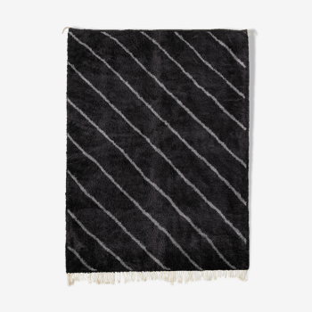 Modern Moroccan carpet black contemporary art 280x370cm