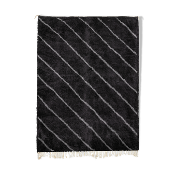 Tapis marocain moderne noir art contemporain 280x370cm