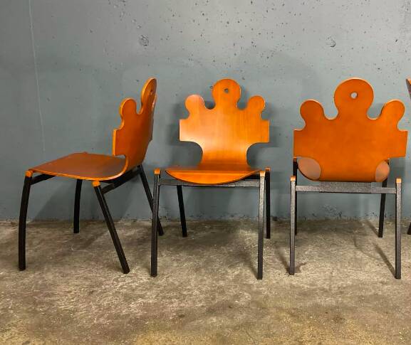 3 "Puzzle" chairs, designed by Essaime, France 1995