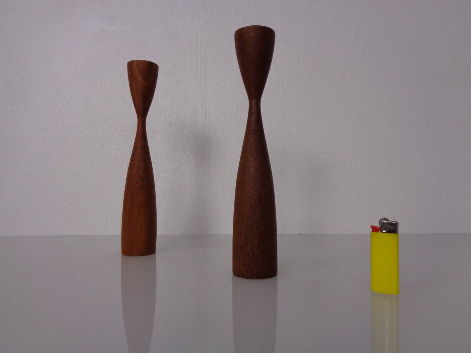 Danish Filigree Teak Candleholders, 1960s, Set of 2