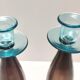 Pair of Brown and Aquamarine Murano Glass Candleholders, Italy