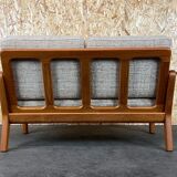 60s 70s teak sofa 2 seater couch J. Kristensen Danish Denmark Design
