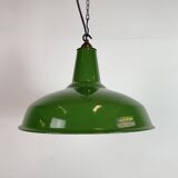 Suspension industrielle en émail vert de Jackson Electrical Co., années 1960