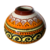 Quimper Henriot spinning top ball vase vintage soliflore art deco 1930 1940 celtic patterns orange black