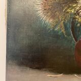 Old painting, still life with thistles signed C.Jung, 1928