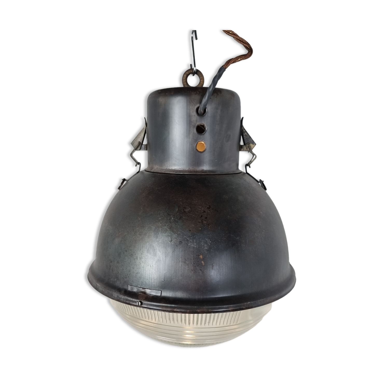 Industrial lamp with glass, 1930s