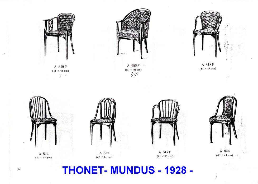 Chair/armchair Thonet No. A846, 1928/30, by Otto Prutscher, leather seat.