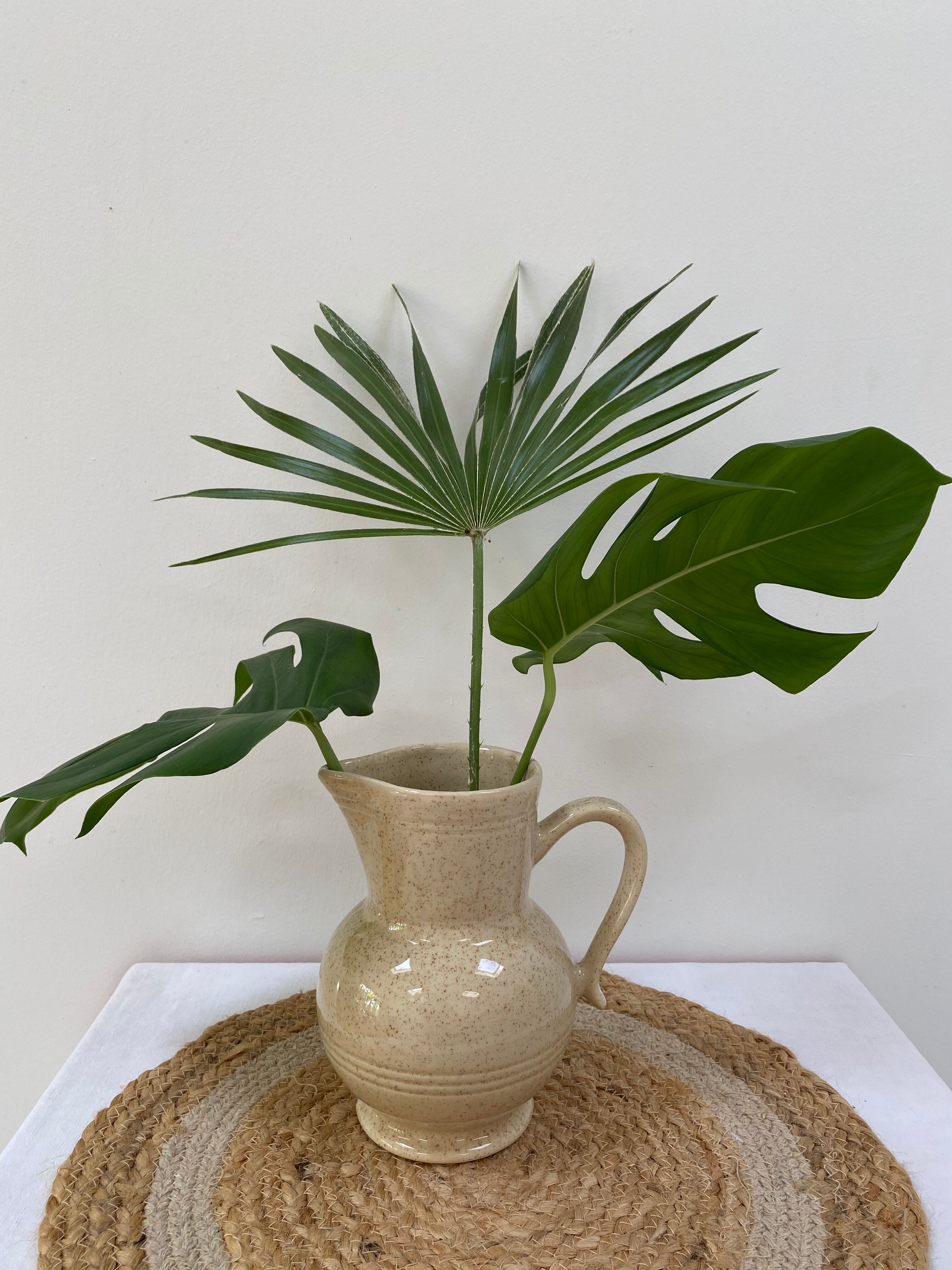 Speckled ceramic vase pitcher