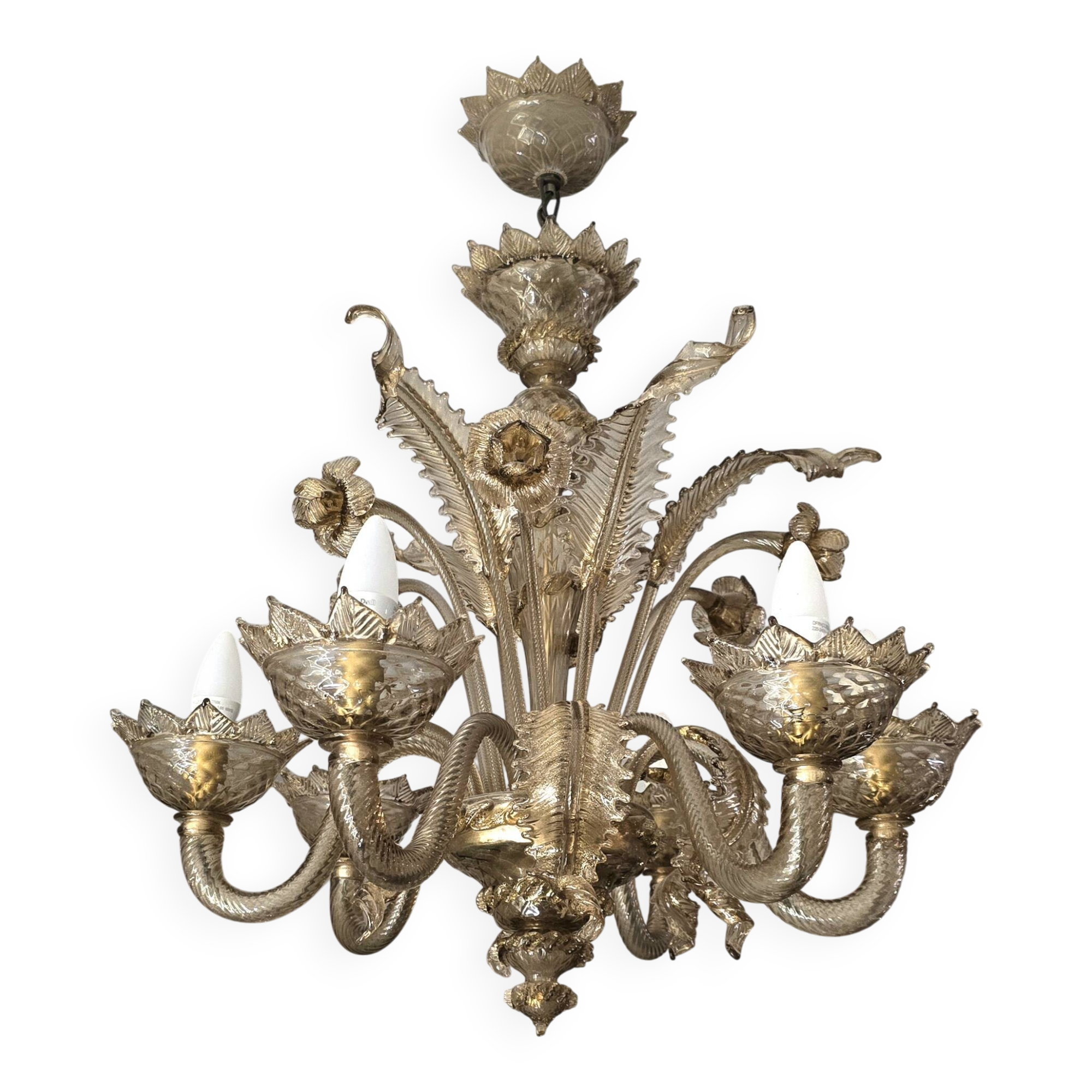 Murano glass chandelier, 6 arms, early 20th century