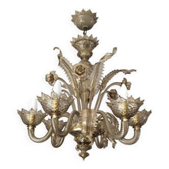 Lustre en verre de Murano, 6 bras, début XX