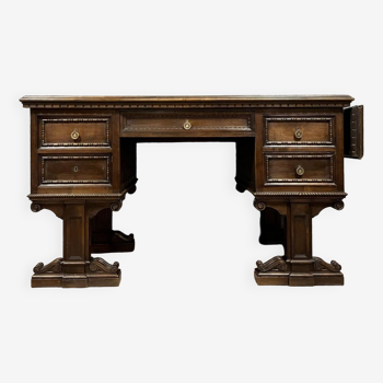 Renaissance style center desk made in the mid-19th century