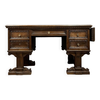 Renaissance style center desk made in the mid-19th century