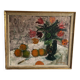 Tableau nature morte fleurs et oranges