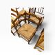 Vintage wooden bobbin corner chair
