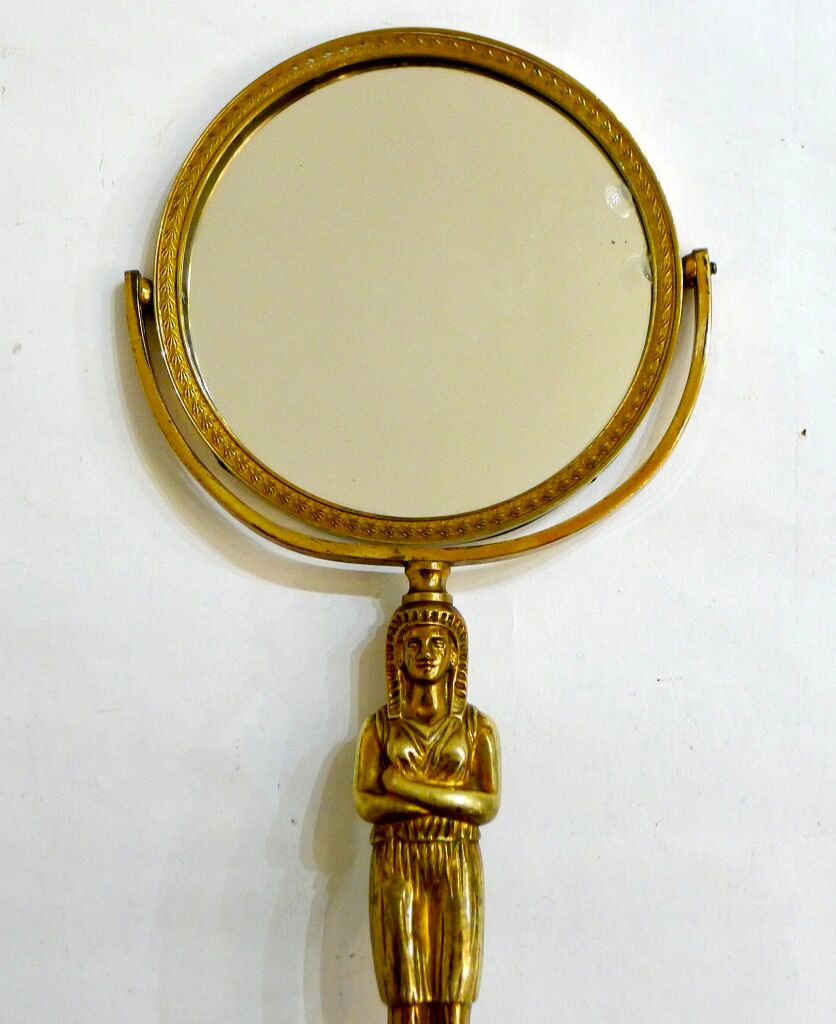 Egyptian standing mirror, made of brass 14x34cm