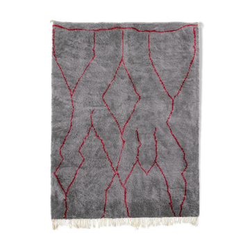 Tapis marocain moderne gris art contemporain 90x150cm
