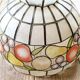 Vintage mother-of-pearl and brass pendant light.