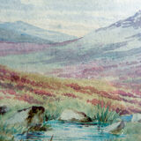 Watercolor painting the moors mountains by alabaster harris & sons