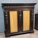 Italian Renaissance style caryatid bookcase in blackened wood