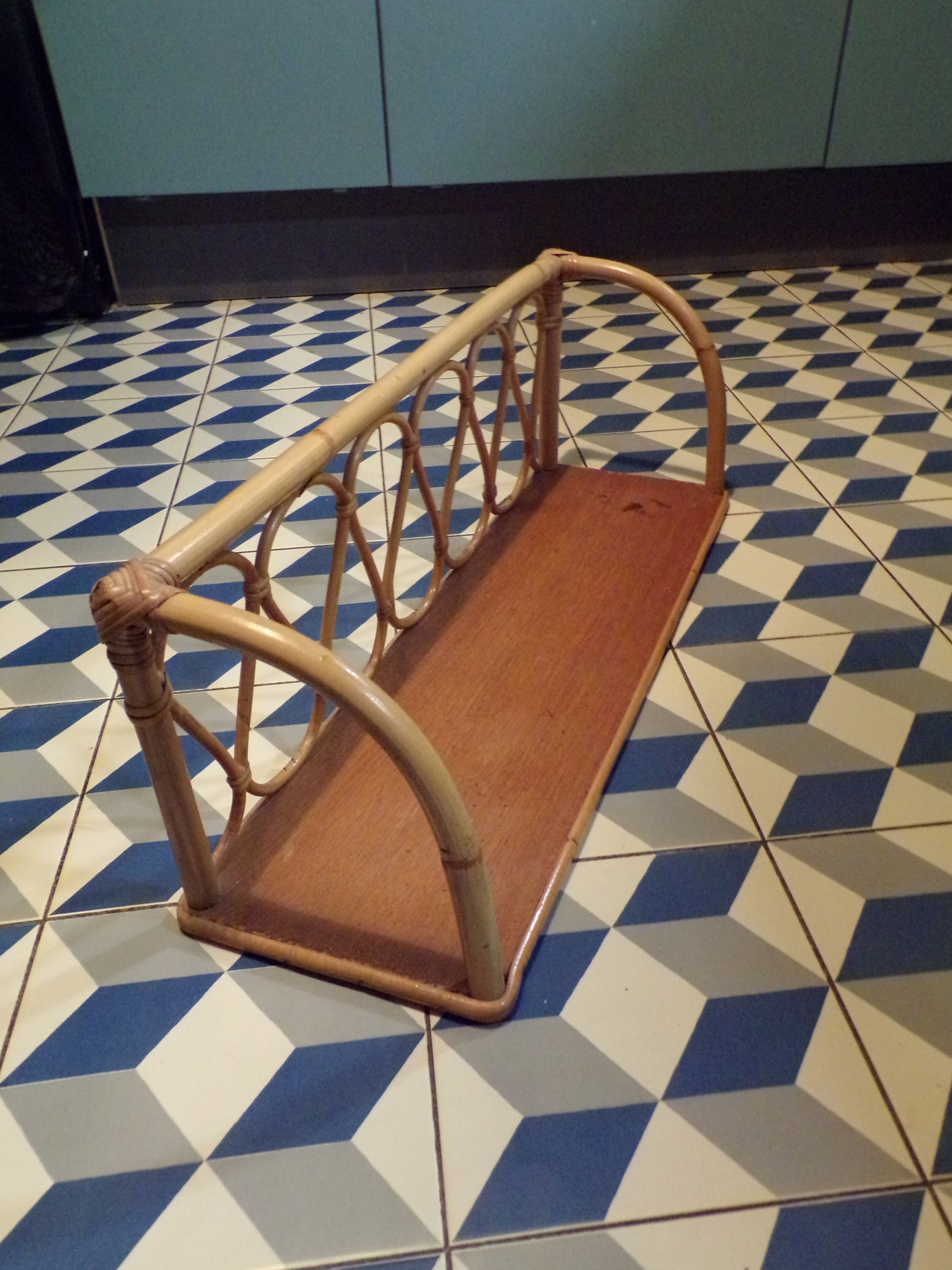 Vintage rattan shelf