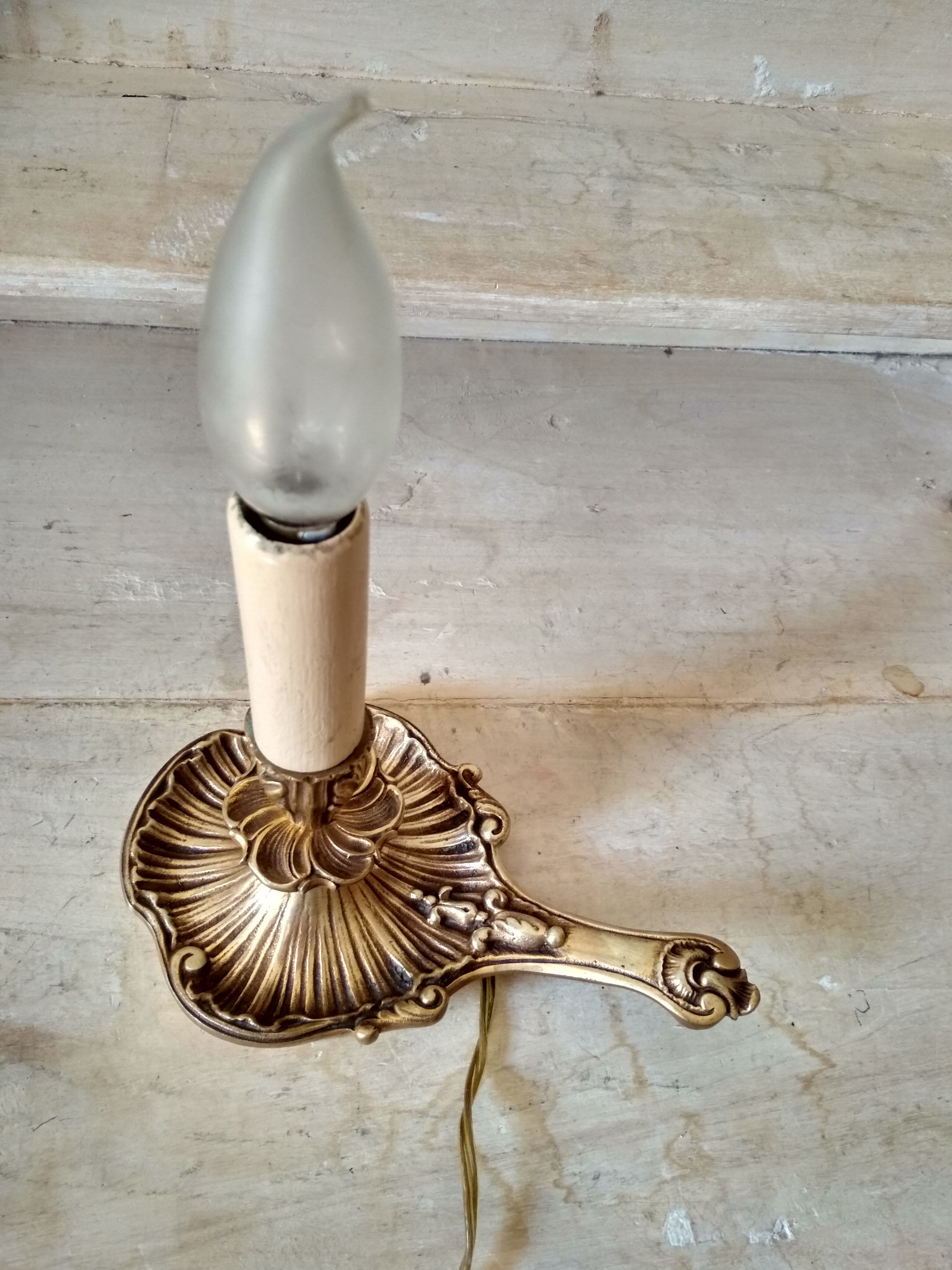 Pair of bronze bedside lamps