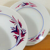 Sept assiettes plates modèle "Provence" Niderviller - Assiettes anciennes Niderviller