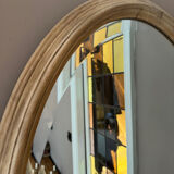 Miroir ovale en bois de pin