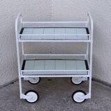 Vintage openwork metal serving trolley from the 1950s