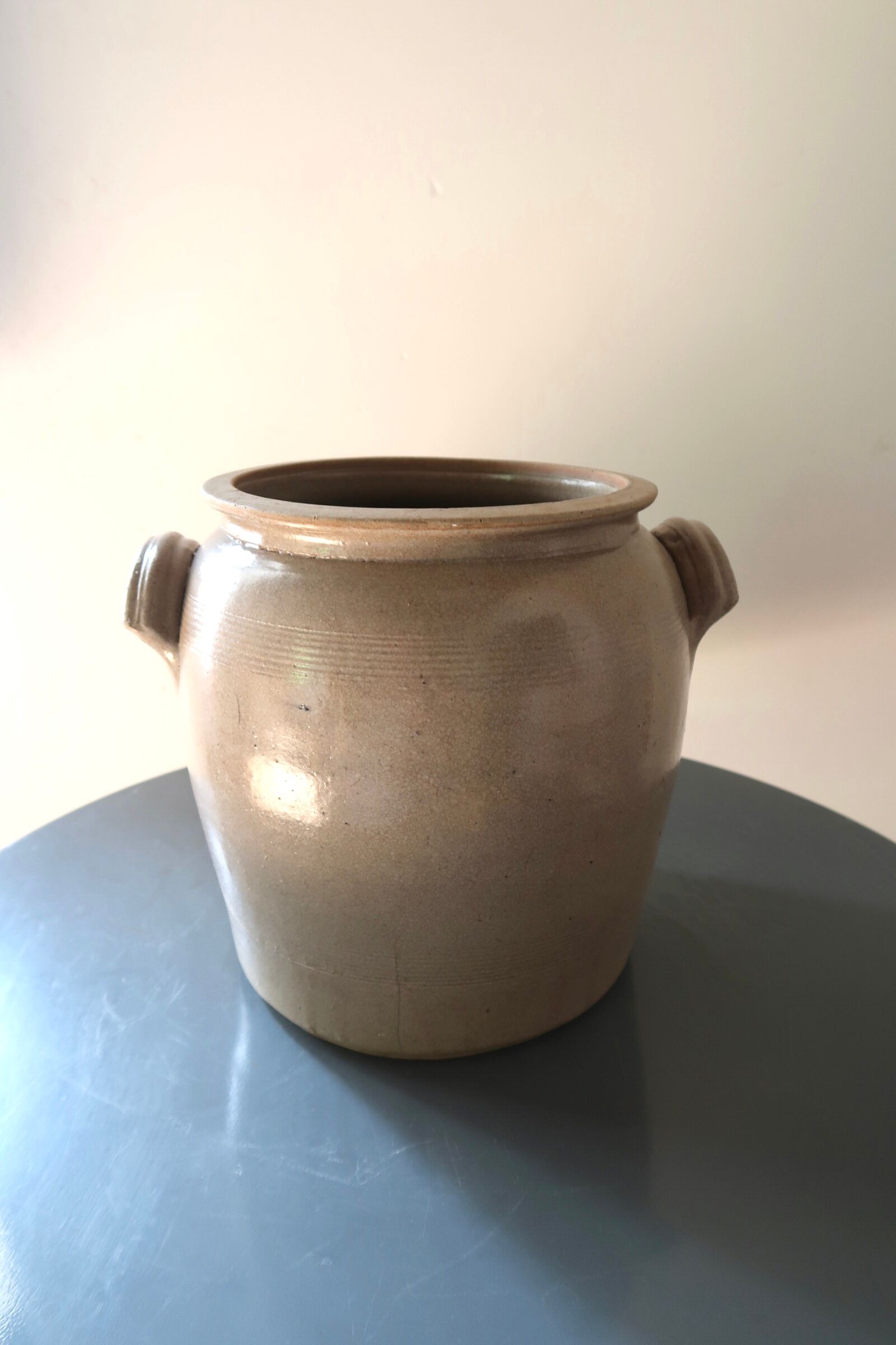 Old grey sandstone pot
