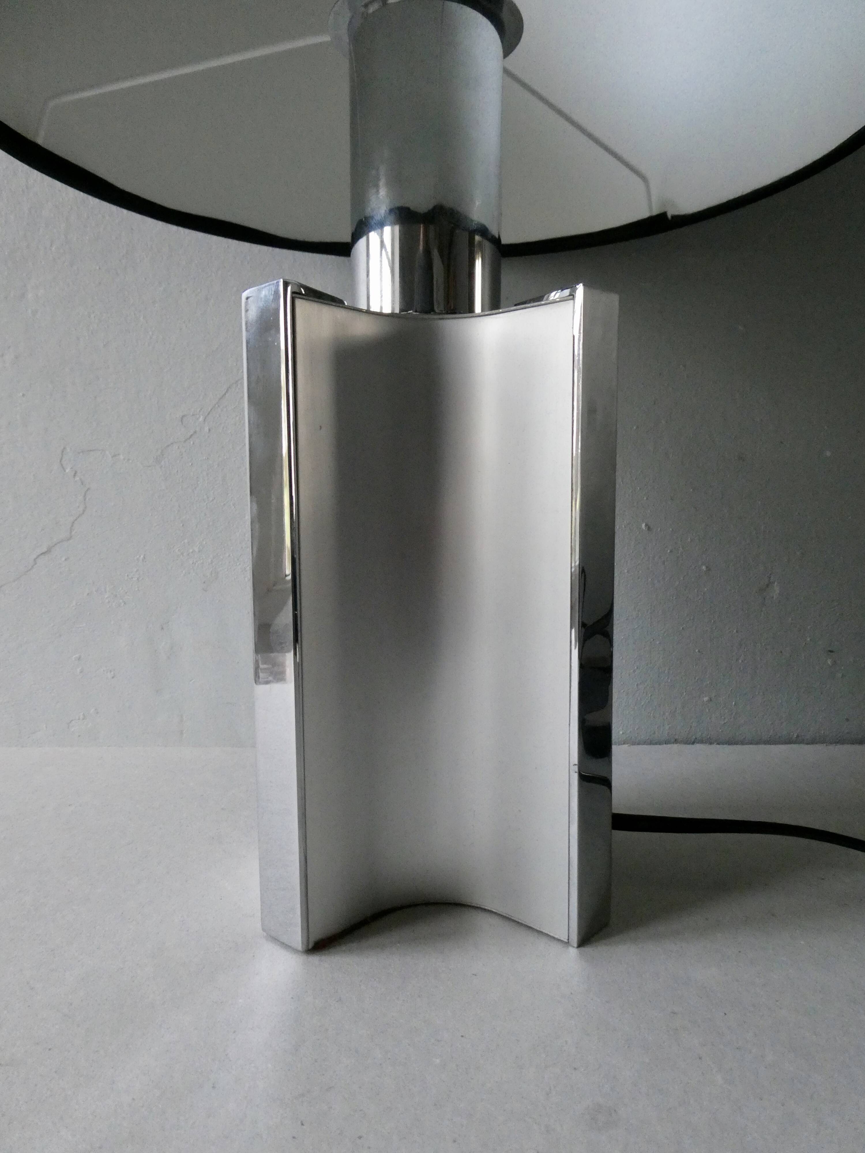 70s chrome metal lamp