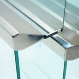 Glass & chrome Nesting Tables by Pierangelo Galotti Radice, Italy, 1970s