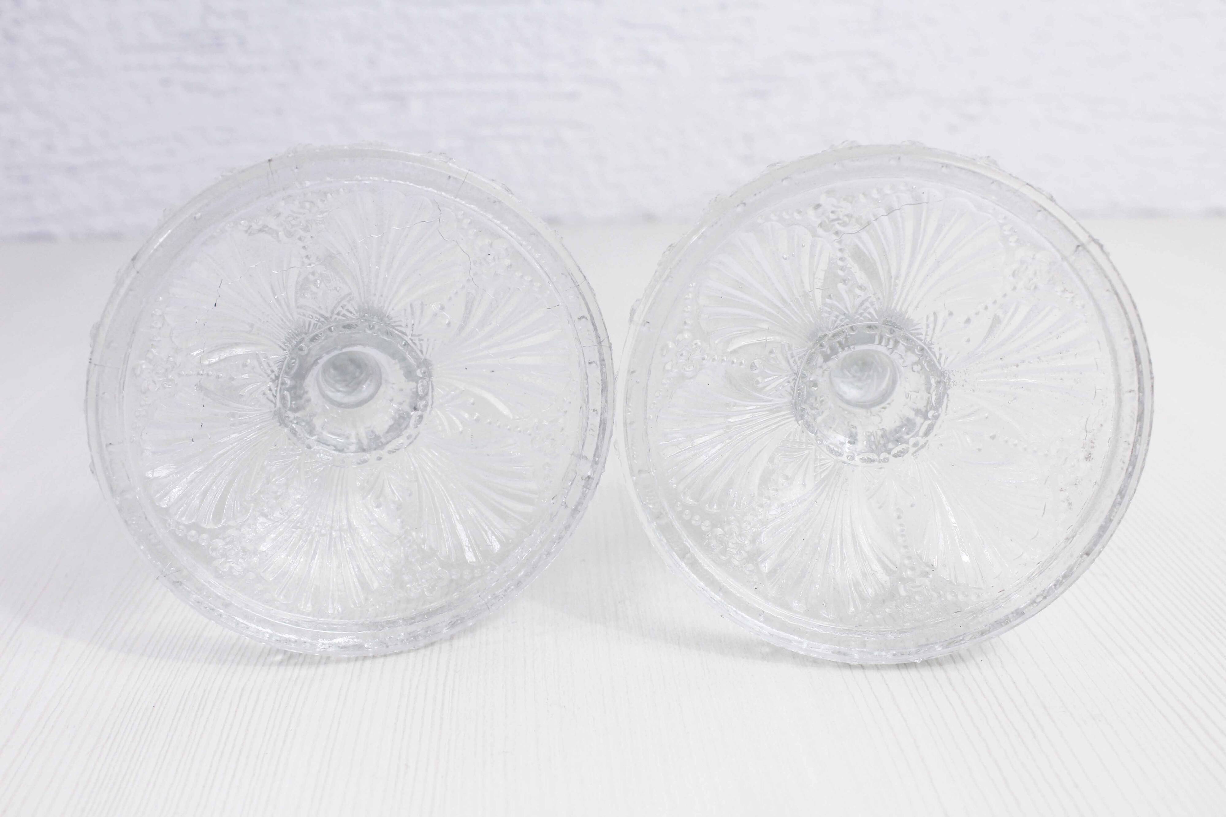 Pair of glass candlesticks