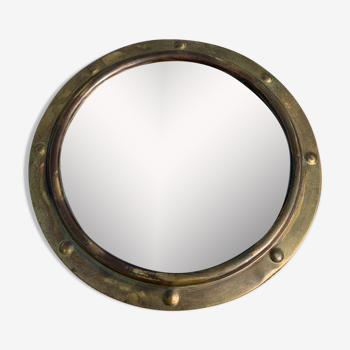 Mirror old kind porthole marine patina diameter 37 cms