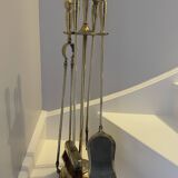 Brass fireplace servant and its 4 accessories