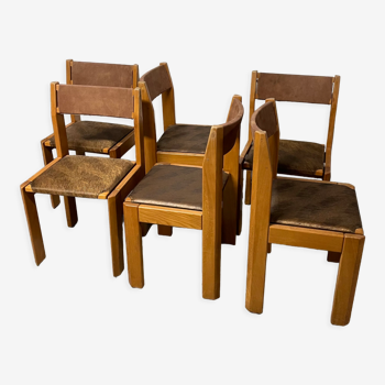 Set of 6 home chair revived in elm