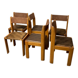 Set of 6 home chair revived in elm