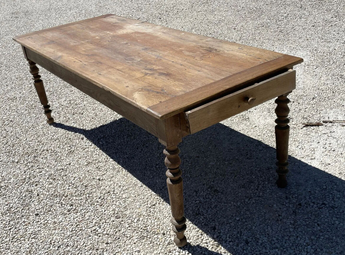Table de ferme Louis Philippe en chêne massif