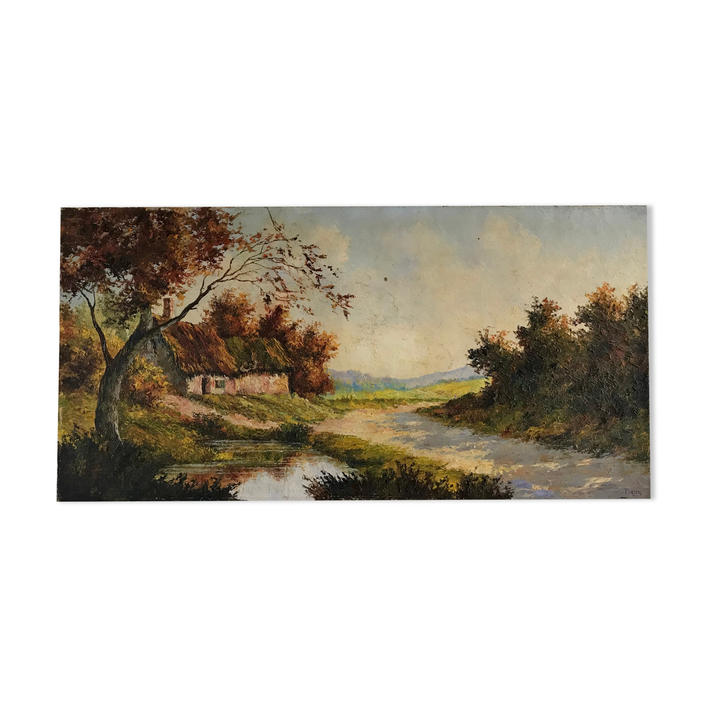 Old landscape painting by Pizoy