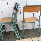 Set of 4 wood and metal chairs
