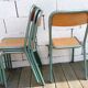 Set of 4 wood and metal chairs