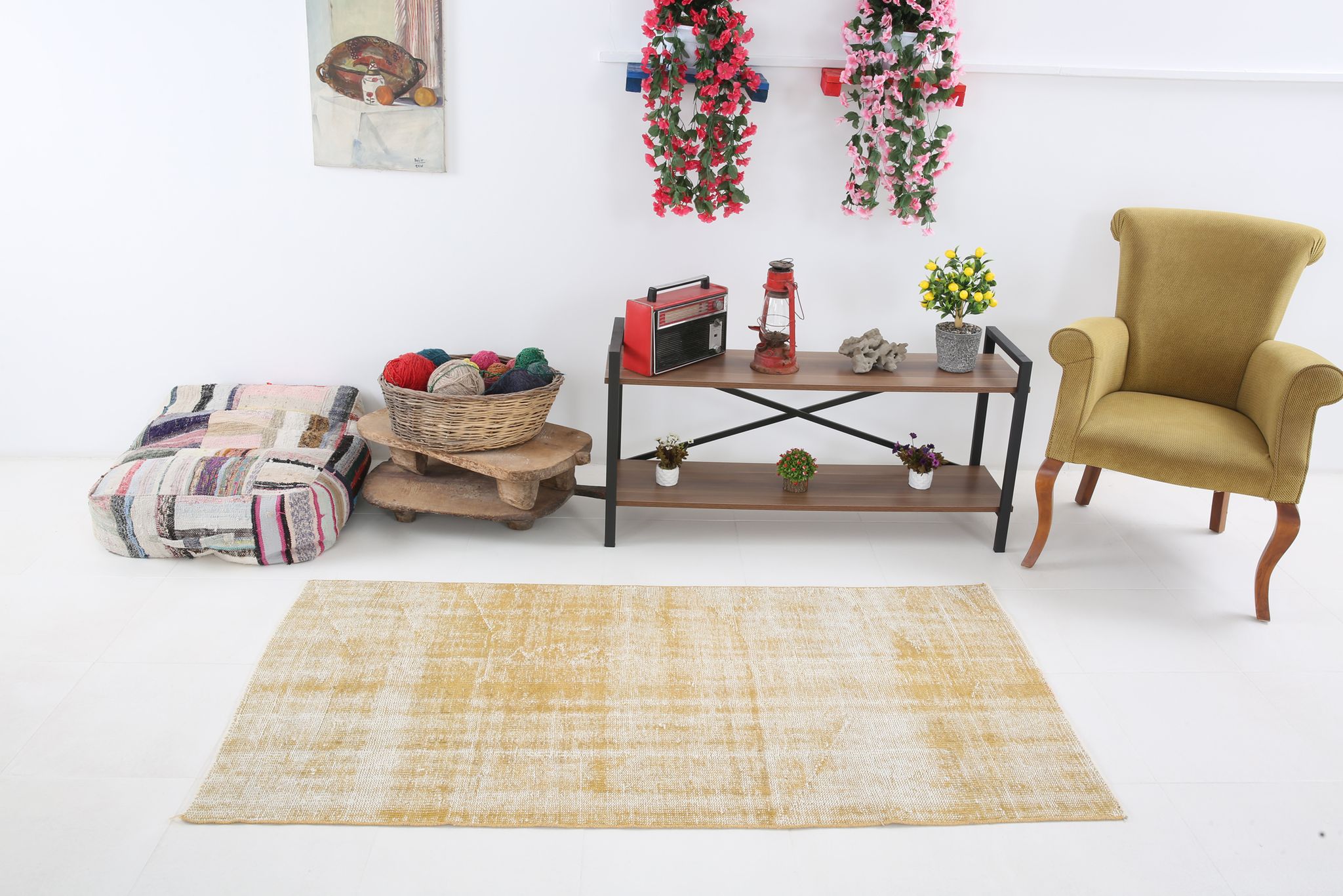 3x6 Faded Yellow Turkish Rug