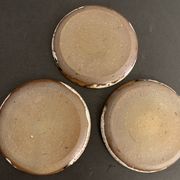 Set of 3 Danish Waldorff cups and 3 saucers in glazed stoneware
