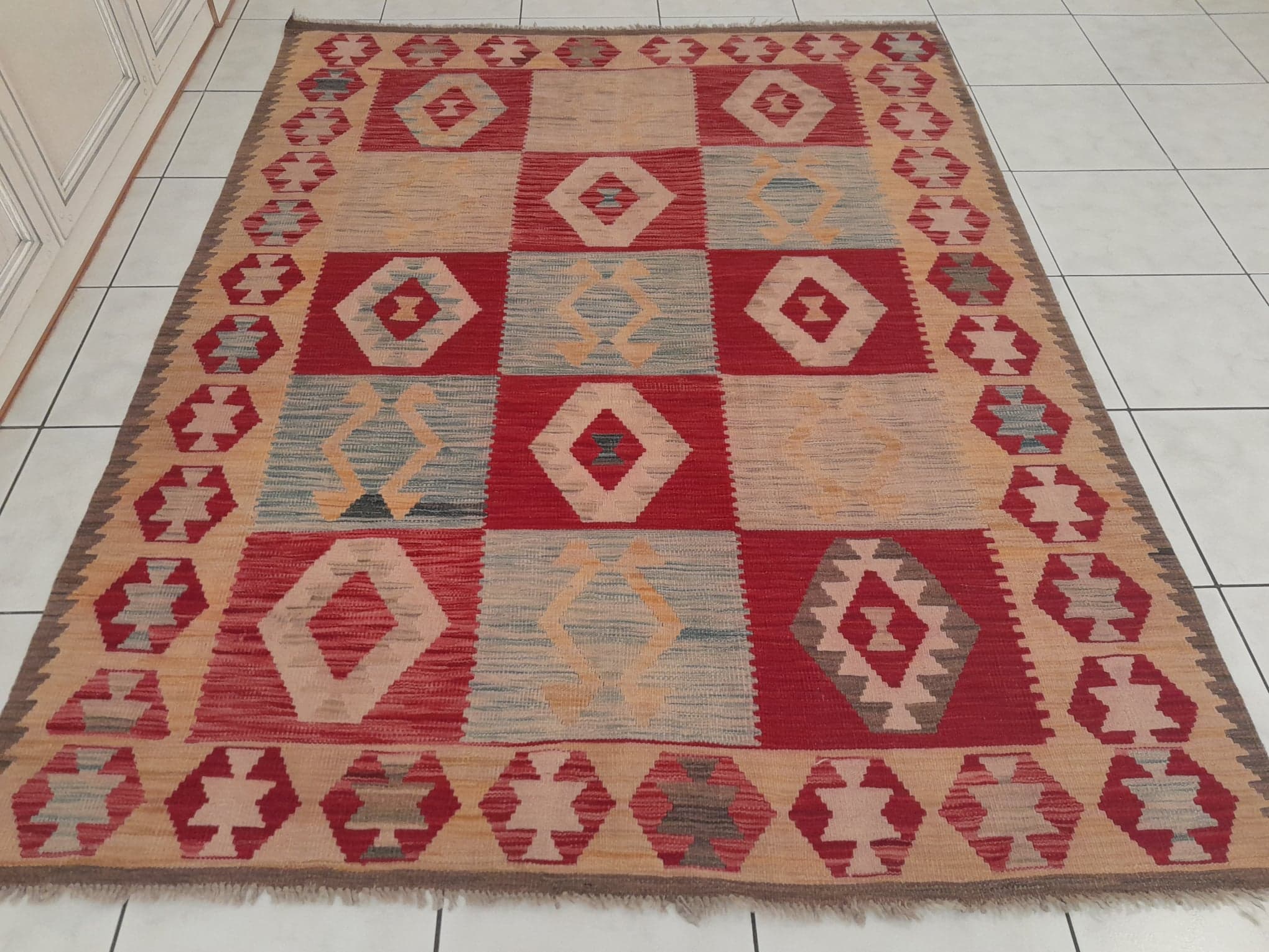 Handmade Afghan Kilim 200x152cm