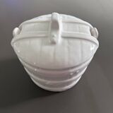 Earthenware barrel butter dish